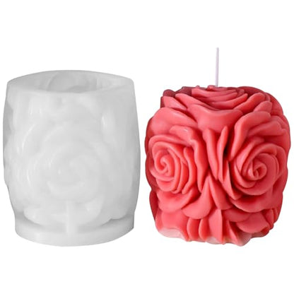 Rose Candle Silicone Molds Valentine's Day Handmade 3D Candle Molds for Candle Making