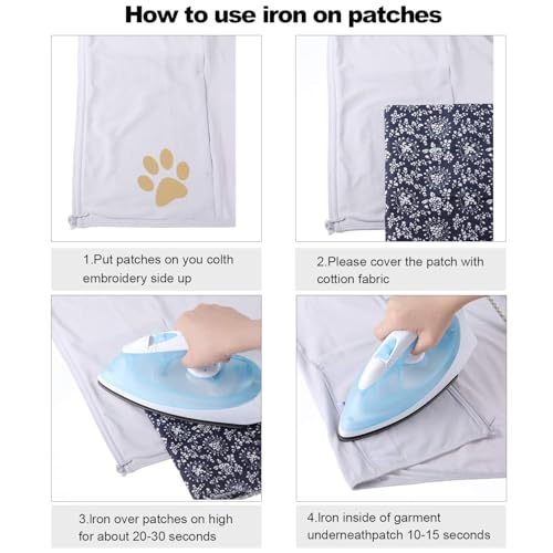 30 Pieces Iron on Fabric Patches Fabric Repair Patches Twill Clothing Repair Patch Kit for Jacket Clothes (30 Count)