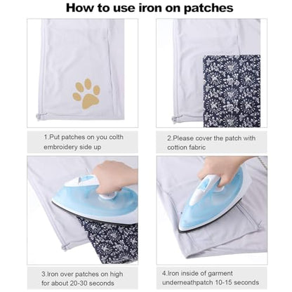 30 Pieces Iron on Fabric Patches Fabric Repair Patches Twill Clothing Repair Patch Kit for Jacket Clothes (30 Count)
