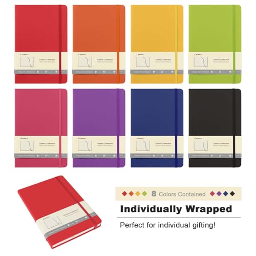 8 Pack Lined Journal Notebooks for Work (8 Count)