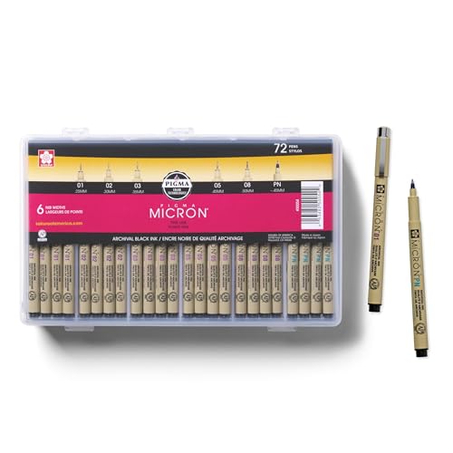 Pigma Micron Black Ink Multi (72 Count)