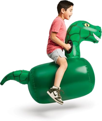 Hop N Go Inflatable Dino Riding Bouncy Hopping Toys for Kids Ages 5+ (2 Count)
