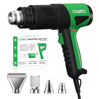 Heat Gun 1800W Variable Temperature Hot Air Gun with 4 Nozzles