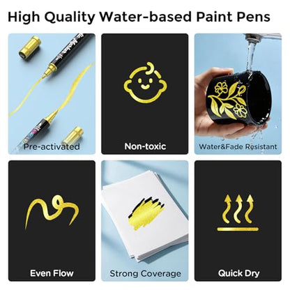 2 Gold Colors Paint Markers for Glass (2 Count)