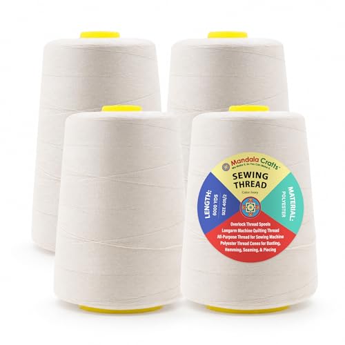 40S 2 Ivory Polyester 4 Pack of Serger Threads Cones