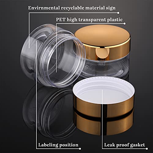 12 Pack 6 oz Plastic Container Jars with Lids Round Clear Travel Cosmetic Container Slime Jars for Toiletries (12 Count)