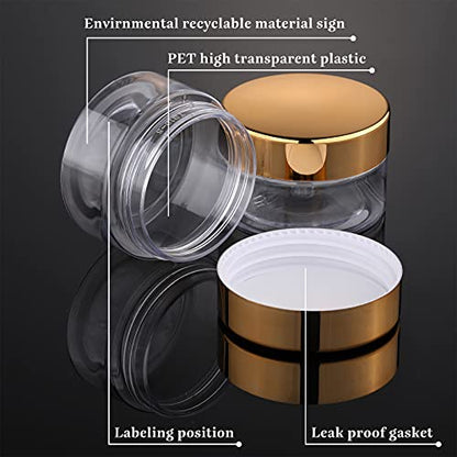 12 Pack 6 oz Plastic Container Jars with Lids Round Clear Travel Cosmetic Container Slime Jars for Toiletries (12 Count)