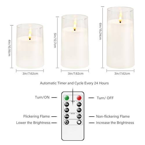 Flickering Flameless Candles Battery Operated with Remote and 2