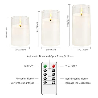 Flickering Flameless Candles Battery Operated with Remote and 2