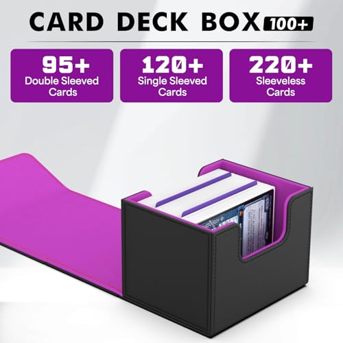 MTG Deck Box Holds 120+ Single Sleeved Cards Commander Deck Box