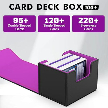 MTG Deck Box Holds 120+ Single Sleeved Cards Commander Deck Box