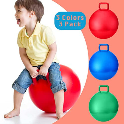 3 Pcs 18 Inch Bouncing Ball with Handle (3 Count)