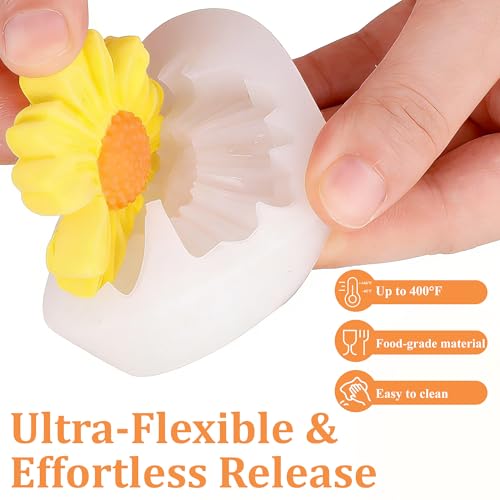 6 Pcs Flower Silicone Candle Molds Set (6 Count)