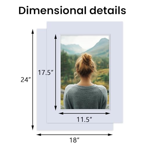 5Pack Acid Free 18x24 White Picture Mats Board Kit for 12x18