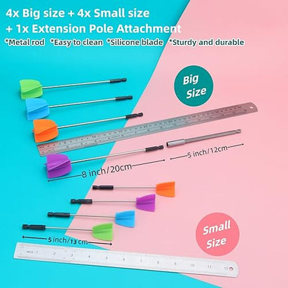 4/Large+4/Small Sizes Silicone Resin Mixer Paddles,Reusable Reusable Paint and Resin Mixer Paddle to Mix Epoxy Resin, Paint, Ceramic Glaze and Reduce Bubbles - Paint Mixer for Drill (4/Large+4/Small) (4 Count)