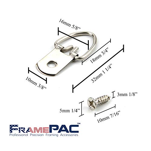 D Ring Picture Hangers with Screws (100 Count)