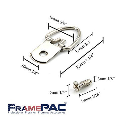 D Ring Picture Hangers with Screws (100 Count)