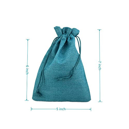 Pack of 25 Burlap Gift Bags with Drawstring Linen Jewelry Pouches Wedding Hessian Jute Bags for Birthday Jewelry and Treat Pouches Party Wedding Favors Gift Art and DIY Craft (25 Count)