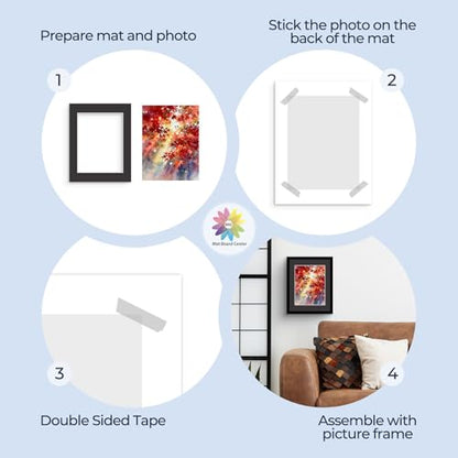 Mat Board Center 25 Pack 11x14 Picture Mat for 8.5x11 Photo Black