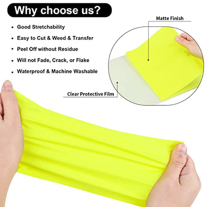 Neon Yellow Heat Transfer Vinyl Roll 12" x5ft Matte HTV Vinyl (5 Foot)