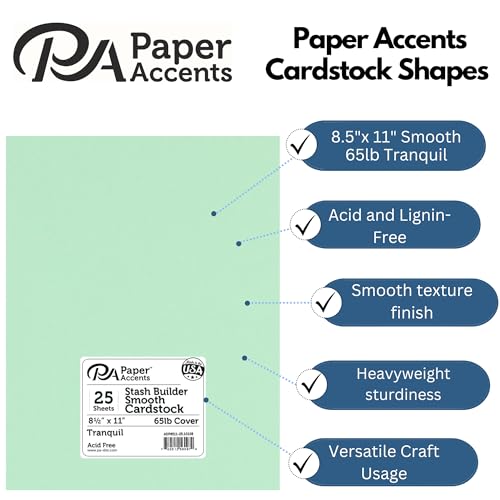 PA Paper Accents Stash Builder Cardstock 8.5" x 11" Tranquil
