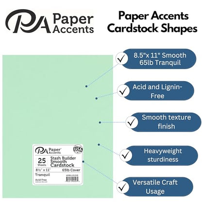 PA Paper Accents Stash Builder Cardstock 8.5" x 11" Tranquil