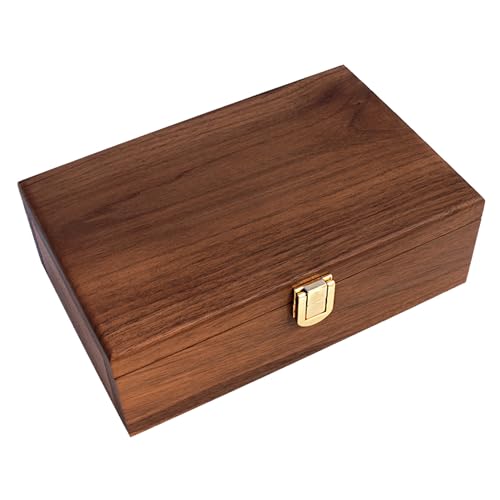 Alex Cramer Double 9 Dominoes Set for Adults with Spinners. Domino Set in Black Walnut Case. Holds 55