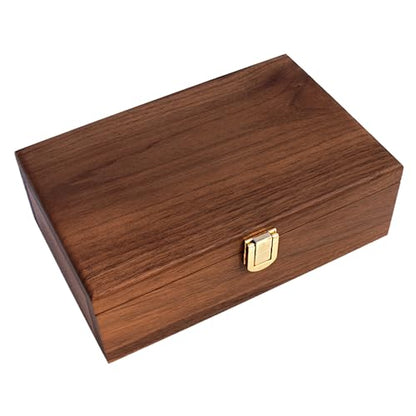 Alex Cramer Double 9 Dominoes Set for Adults with Spinners. Domino Set in Black Walnut Case. Holds 55