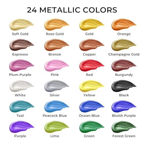 Metallic Acrylic Paint Set (48 Fl Oz)