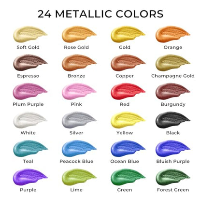 Metallic Acrylic Paint Set (48 Fl Oz)