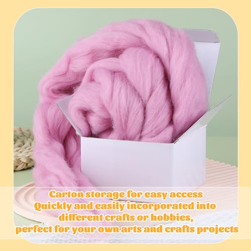 3.53oz Needle Felting Wool Roving for Needle Felting Dark Pink Felting Wool