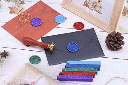 5 Color Sealing Wax Sticks with Wicks for Wax Seal Stamp (5 Count)