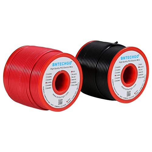 22 Gauge PVC Solid Electric Wire Red Black Each 100 ft Hookup Wire