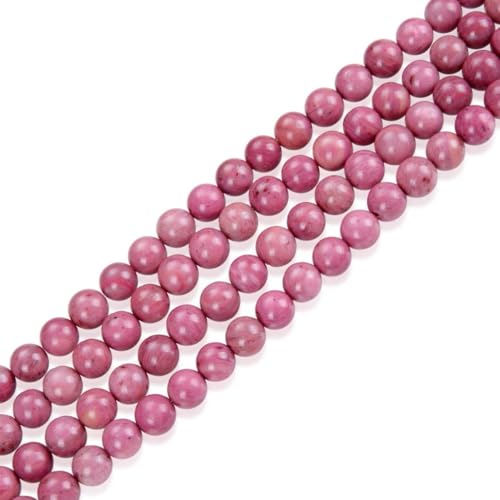 120pcs Adabele Natural Grade A Pink Rhodonite Gemstone 6mm Round Beads (124 Count)