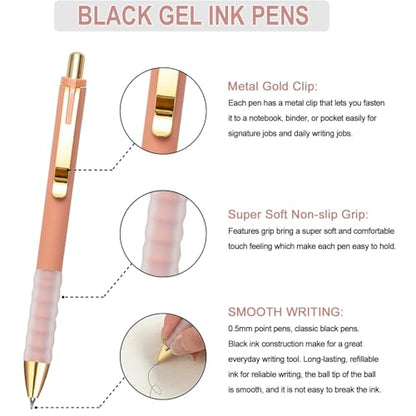 Gel Pens Black Ink Pen 0.5mm Fine Point (12 Count)