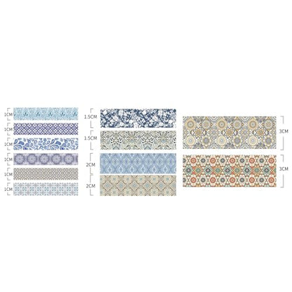 12 Rolls Exotic Charm Washi Tape Set Floral Arts Adhesive Tapes Geometric Garden Decorative Masking Tape Sets for Craft (12 Count)
