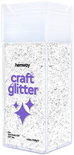 Craft Glitter Shaker White Iridescent 110g Extra Chunky (4.5 Ounce)