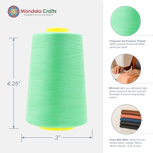 40S 2 Seafoam Green Polyester 4 Pack of Serger Threads Cones