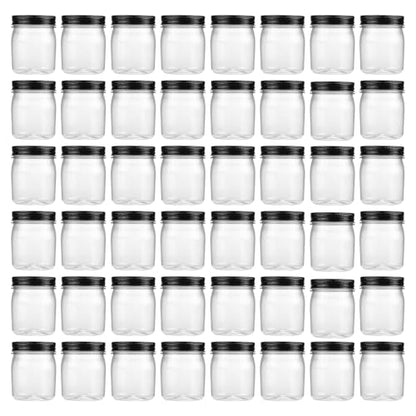 8 oz Plastic Mason Jars and Clear Plastic Jars with Lids 8 oz (48 Count)