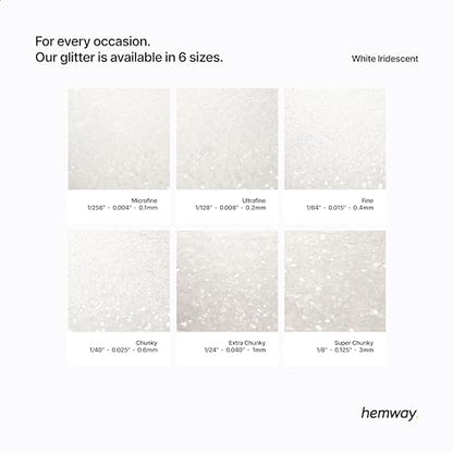 Resin Glitter White Iridescent 100g Super Chunky (3.5 Ounce)