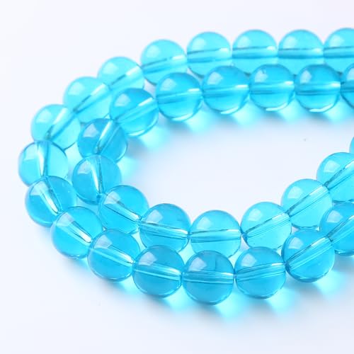 60pcs 6mm Topaz Blue Crystal Glass Beads for Jewelry Making DIY Bracelet Necklace Healing Power Stone Beads