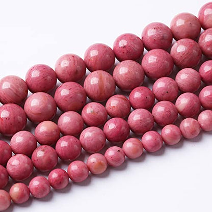 6mm 63pcs 7A Premium Gemstone Rhodochrosite Beads Natural Stone Round Loose Energy Healing Beads for Jewelry Making DIY Bracelet (16 Count)