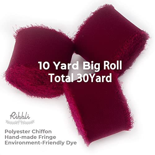 Burgundy Chiffon Silk Ribbon (90 Foot)