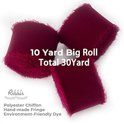 Burgundy Chiffon Silk Ribbon (90 Foot)
