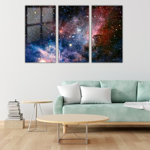 Stunning Nebula Tempered Glass Wall Art Painting for Living Room