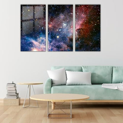 Stunning Nebula Tempered Glass Wall Art Painting for Living Room