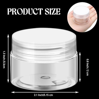 36 Pieces 1 oz Plastic Jars with Lids Wide Mouth Airtight Reusable Container Acrylic Cosmetic Small Jars for Lotions Ointments Travel Toiletries Creams Make up Storage