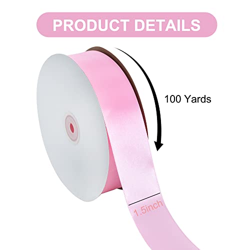 100 Yard Pink Satin Ribbon 1 (300 Foot)