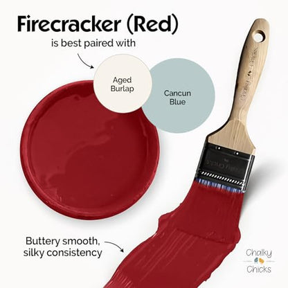 Firecracker 8 Fl Oz Chalk Paint for Furniture All in One
