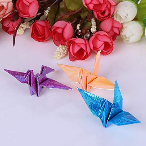 100pcs Shiny Origami Paper Iridescent Paper Square Shiny Folding Decoration for Crafts Projects